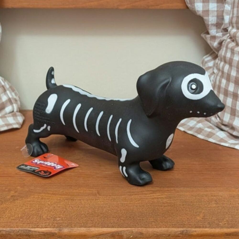 Toymendous Squishy Squeeezy Halloween Dachshund Skeleton Fidget Toy
